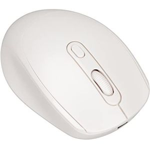 Draadloze Mechanische Muis, Nauwkeurige Positionering, Oplaadbare Draadloze Muis, DPI-Aanpassing op 3 Niveaus (Wit)