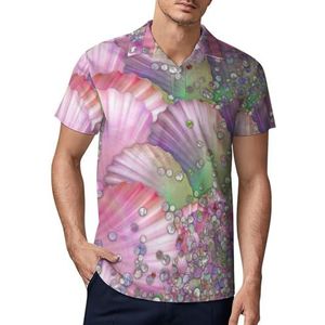 Glitter And Shell heren golfpoloshirt slim fit T-shirts korte mouw casual print tops 3XL