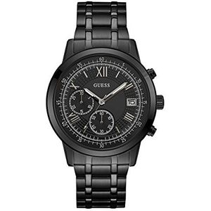 Guess Heren chronograaf kwarts horloge met roestvrij stalen armband W1001G3