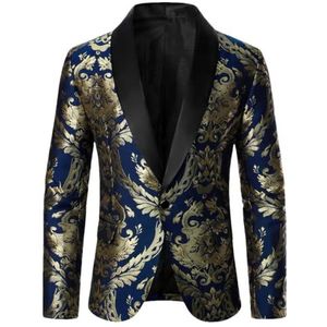 Dvbfufv Luxe blazers voor heren met borduurwerk, herenjas, zakelijke casual blazers jas voor heren, Street Stage blazers jas, 1, XS