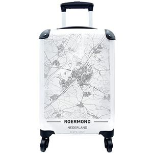 MuchoWow® Koffer - Stadkaart Roermond - Past binnen 55x40x20 cm en 55x35x25 cm - Handbagage - Trolley - Fotokoffer - Cabin Size - Print