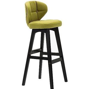 Barkruk Barstoelen Nordic Barstoel Receptie Met Rugleuning Thuis Keuken Zwart Houten Kruk Poten Stof Zitkussen Barkruk Barkrukken Keukenstoelen (Color : E, Size : Sitting Height 78cm)