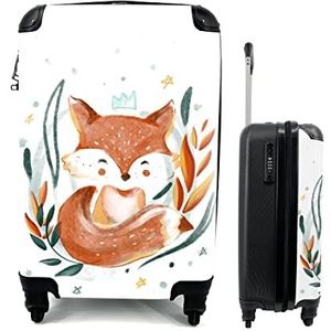 MuchoWow® Koffer - Illustratie van een baby vos - Past binnen 55x40x20 cm en 55x35x25 cm - Handbagage - Trolley - Fotokoffer - Cabin Size - Print