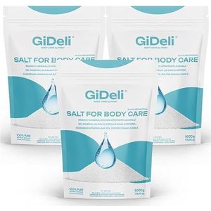 Basisch badzout, 15 kg, voor ontgifting, ontzuring en huidverzorging, basisch mineraal lichaamsverzorgingszout, regeneratie na de training, 3 x 5 kg