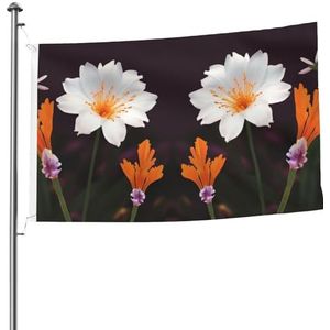 Vlag 5 x 8 ft vlaggen voor buiten grappige banner tuinvlag dubbelzijdige witte bloem oranje bloem welkom tuin banners voor thuis tuin tuin gazon binnen/buiten decor vlaggen