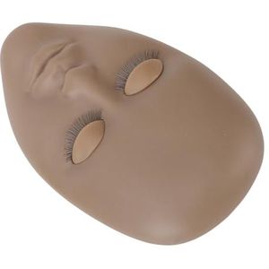 Wimper Extension Mannequin Hoofd, Professioneel Vervangen Oogleden 3D Effecten Herbruikbare Wimpers Mannequin Hoofd Voor Dubbele Wimper Extensions Praktijk (Donker bruin)