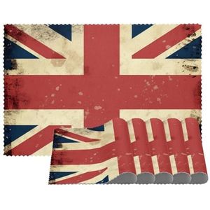 Placemats Set van 4, antislip wasbare tafelplacemats, vintage Britse vlag