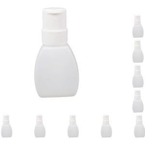 10 set Plastic Lege Nagellak Remover Pomp Dispenser Aceton Push Down Fles Oblate, Wit
