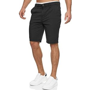 INDICODE Heren INSan Chino Shorts | Chino korte broek met 4 zakken Black L