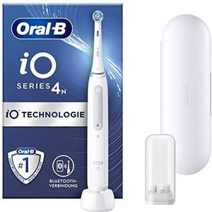 Oral-B iO Series 4 Witte Elektrische Tandenborstel, 1 Opzetborstel, 1 Reisetui, Ontworpen Door Braun