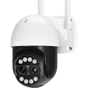 DVR-kits voor bewaking, 8MP Dual Lens 2.8mm -12mm 8X Zoom 4K PTZ IP Camera Outdoor AI Human Tracking CCTV Audio Home Security Surveillance Camera,Buitencameratoezicht(128G SD Card)