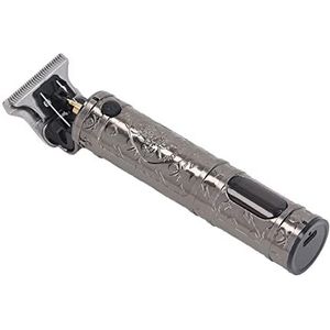 Elektrische tondeuse, volledig metalen behuizing Draagbare antislip tondeuse Professioneel LCD-scherm Gemakkelijk schoon te maken Delicaat for op reis (Dragon Head LCD Silver)