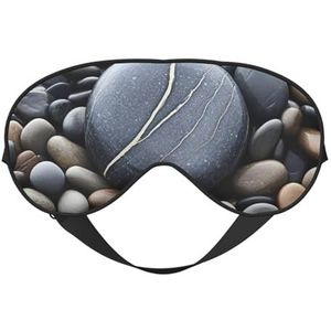 Beach Stone dubbelzijdig slaapmasker, comfortabele zachte blinddoek met verstelbare riem, blokkeert licht