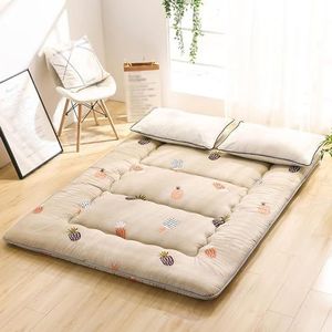 BisQu Opvouwbare futonmatras in Japanse stijl - gastenbed matras voor thuis of op de camping (H, 100 x 200 cm (39 x 79 inch)