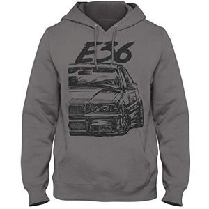 1/4 Mile Kult E36 M3 heren trui met capuchon #2066, donkergrijs, L