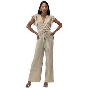 Elara Jumpsuit voor dames, V-hals, beige, One size