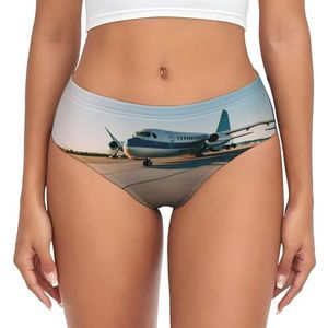 JBJGKHLP Vliegtuig Print Vrouwen Slips Ademend Ondergoed Vochtafvoerend Werk Thuis Trainen Vissen, Zwart, XS