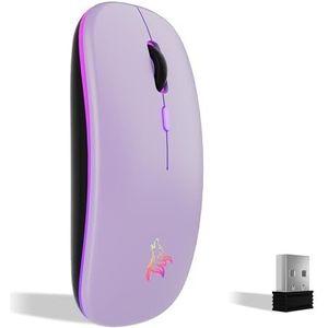 TQQ Draadloze muis, 2,4 GHz USB-muis, bluetooth-muis, 1600 dpi, optische tracking, oplaadbare led-dual-modus, muis voor laptop, pc, iOS, Android, iPad, Windows