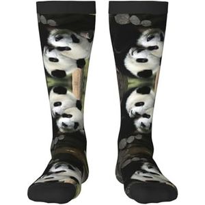 Twee grote panda's volwassen grappige 3d sokken crew sokken nieuwigheid sokken gag geschenken, zachte gezellige sokken., 2 Zwart-1, Eén Maat