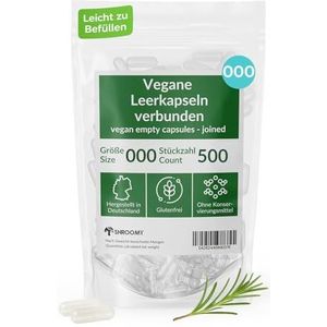 SHROOMY HPMC lege capsules – maat 000 – veganistisch & transparant – 500 stuks