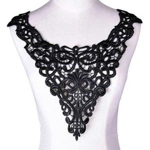 Zwart borduurwerk kant hals kraag versiering naaien stoffen versieringen kant stof jurk leveringen scrapbooking-33-1Piece