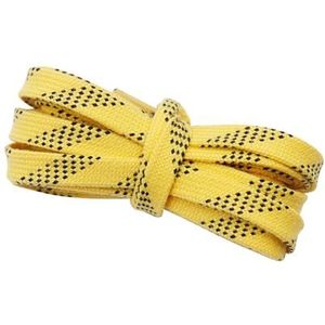 Sport Schoenveters Platte Schoenveter， Schoenaccessoire Sneakers Veters Decoratief Koord Armband Handmatig Gekleurd koord Platte taille Kant Dikke hoed Touw(Yellow,100cm)