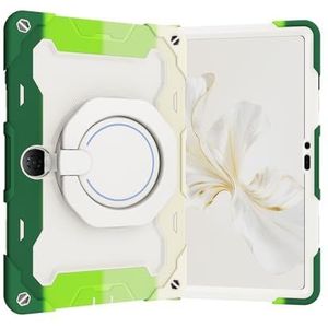 Tablet PC-hoes Kinderhoesje Compatible with Huawei Honor Pad 9 12,1 inch, 360° draaibaar handvat, standcase, drie-in-één, onbreekbaar omhulsel, valbestendig, schouderband Bescherming(RAINBOW GREEN)