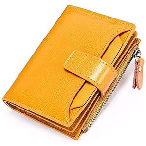 DieffematicQ portemonnees voor dames Small Wallet for Women Genuine Leather Bifold Compact Blocking Multifunction Womens Wallet (Color : Sar?)