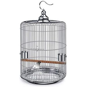 Vogelhuisjes Stainless Steel Bird Cage Groot Met Metal Haken kunnen worden opgehangen in de Outdoor Bird Villa Ronde vogelkooi 6 grootte-opties Pet Products Flight Cage (Size : L)