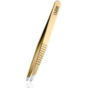Rubis - ProGrip Gold - Pincet - Roestvrij Staal - Professioneel voor Wenkbrauwen Plukken