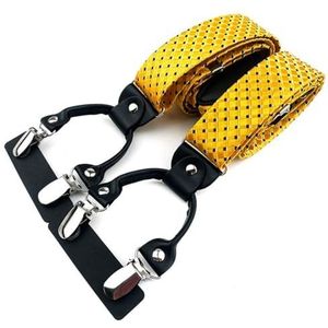 ROUZIHU Heren Y-vormige elastische band met 6 clips en verstelbare elastische band for volwassenen(black-Blue Exorcist1)