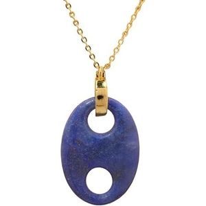 Women Gold Chains Pendant Necklace Bohemia Natural Amazonite Amethyst Necklace Teengirls Jewelry Gift (Color : Blue Adventurine)