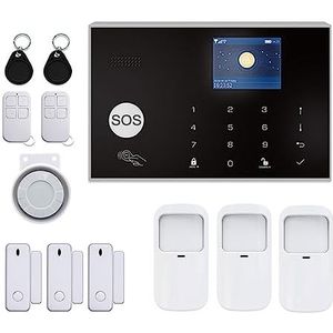 Alarmsysteem Alarm Home Security System 3G 4G-versie Wifi Apps Control Smart Life Compatibel Voor huis appartement kantoor (Color : C Set)