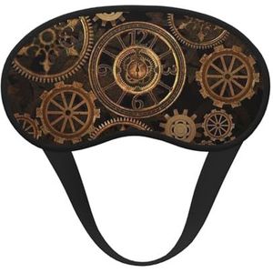 GSGCSBYMLG Gears Klok Brons Eeuw Gedrukt Verduisterend Slaapmasker Zacht Verduisterend Oogmasker Slaapmasker