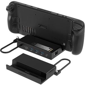 SABRENT Docking station compatibel met Steam Deck, 7-in-1 Steam Deck Dock met M.2 SSD-sleuf, HDMI 2.0 4K @60Hz, Gigabit Ethernet, Dual USB-A 3.2 en enkele USB 2.0-poorten met 90W USB-C-oplaadpoort
