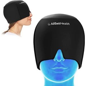 Nauwsluitende migraineband, koudeband, band voor de verlichting van hoofdpijn en migraine, warmte- en koudetherapie voor gezwollen ogen en spanning, sinus- en stressverlichting