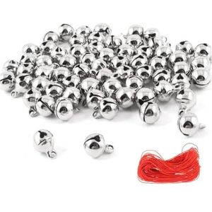 Klokken voor ambachten 30-200 stuks kleine bel aluminium klein for festival feestdecoratie/kerstboom decoratie/DIY ambachten accessoires (Color : Silver, Size : 8mm x200pcs)