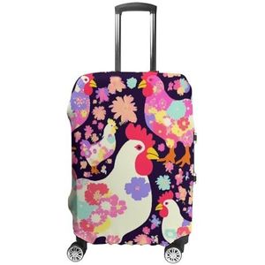 NTVOWPZO Reisbagagehoes, spandex kofferbeschermer, wasbare bagagehoezen, roze bloem, elastische krasbestendige bagagehoes, beschermer, geschikt voor bagage van 18-32 inch, Stijl-1, S
