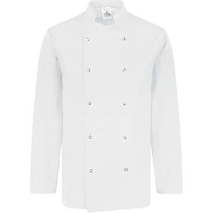 PALLTEX Nozomi LS Kookjas, uniseks, koksjack, heren, zwart/wit, professionele koksuniform, lange mouwen, wit, S