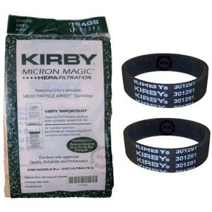 Originele Kirby Micron Magic HEPA 3-pack + 2 riemen voor G3 G4 G5 G6 G7 G8 G10 Sentria (197201+301291)