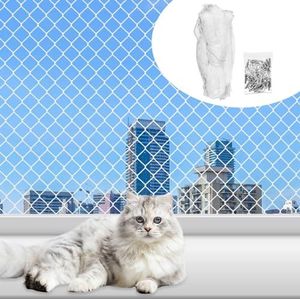 Vegena Kattennet voor balkon, 8 x 3 m, balkonnet voor katten, balkon, kattennet, transparant, kattennet, kattennet, balkon, kattenrooster, raam voor tuin, raam, trap, terrassen