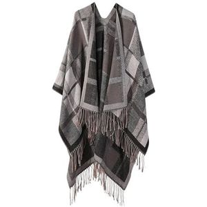 UBOHUZ Kasjmier Poncho Vrouwen Man Jacquard Sjaal Winter Warme Sjaal Cape Deken Stola Mantel Voor Lente Herfst Winter, Balck01, One size