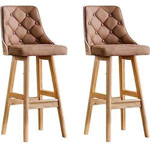 Barkruk Set Van 2 Barkrukken Gestoffeerde Stoffen Kussen Aanrechthoogte Stoelen Met Houten Poten Voor Thuiskeuken Pub Stoel Thuis Keuken (Color : B, Size : 2 Pieces)