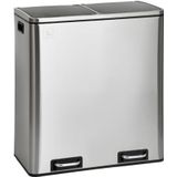 SVITA TM2X30 zilveren pedaalemmer 60 liter afvalemmer vuilnisemmer ontwerp afvalscheiding prullenmand keuken orde scheidingssysteem