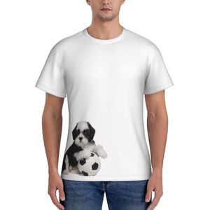 Heren T-shirt I Love Soccer - Slanke ronde hals vochtafvoerend atletisch T-shirt, korte mouwen gym workout top, 3 D, S