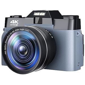 48MP Beginner Digitale Camera For Fotografie 4K Selfie Vlog Camcorder Autofocus Video Groothoek Vintage Foto Recorder Heldere Gedetailleerde Beelden(64G TF Card,Silver)