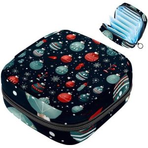 MUOOUM Merry Christmas Patroon Maandverband Opbergtas Draagbare Menstruatie Tas Voor Vrouwen Tiener Meisjes Menstruatie Cup Pouch Nursing Pad Houder