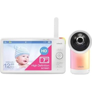 Saro - 7' HD Verstelbare Babyfoon - Wit - Wifi - EU-stekker