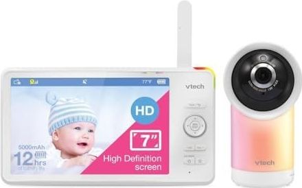 Saro - 7' HD Verstelbare Babyfoon - Wit - Wifi - EU-stekker