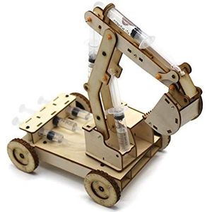 Voertuig Speelgoed Set, Experiment Digger Mold Digger Model Model Kit Houten Puzzel Craft Toy Science Kit Hydraulische Graafmachine voor Jongens voor Thuis voor Kinderen(nummer 2)